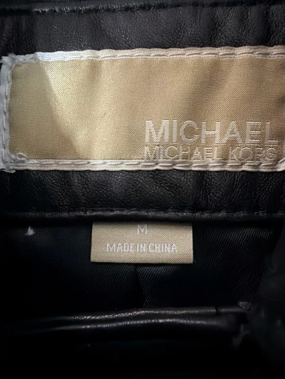 Michael Khor Women's Black Leather Moto Jacket Med